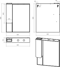 Misty Зеркальный шкаф Чегет 85 L белый – фотография-3